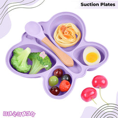 Baby Feeding Essential Baby Dinner Set Infant Training Eating Utensils-Purple