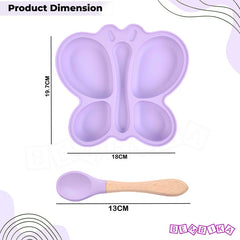 Baby Feeding Essential Baby Dinner Set Infant Training Eating Utensils-Purple