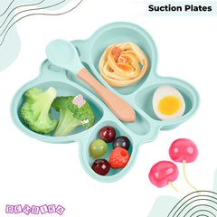 Baby Feeding Essential Baby Dinner Set Infant Training Eating Utensils-Sea Green
