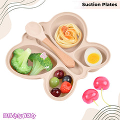 Baby Feeding Essential Baby Dinner Set Infant Training Eating Utensils-Beige