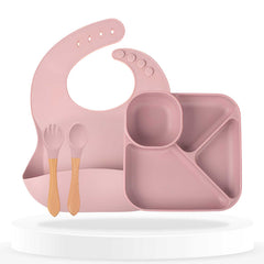 Baby Feeding Essential Baby Dinner Set Infant Training Eating Utensils (Blush)