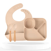 Baby Feeding Essential Baby Dinner Set Infant Training Eating Utensils (Beige)