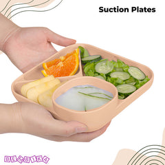 Baby Feeding Essential Baby Dinner Set Infant Training Eating Utensils (Beige)