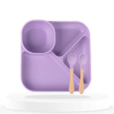 Baby Feeding Essential Baby Dinner Set Infant Training Eating Utensils (Purple)
