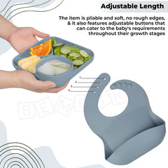 Baby Feeding Essential Baby Dinner Set Infant Training Eating Utensils (Light Blue)