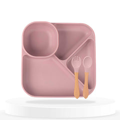 Baby Feeding Essential Baby Dinner Set Infant Training Eating Utensils (Blush)