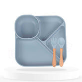 Baby Feeding Essential Baby Dinner Set Infant Training Eating Utensils (Blue)