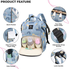 Mother Backpack for Baby Feeding and Nursing (Sky blue)