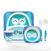 Baby Feeding Essential Baby Dinner Set Infant Training Eating Utensils-Cute Owl