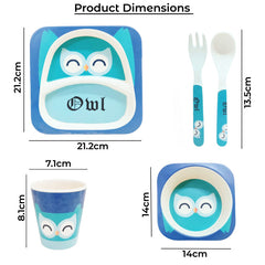 Baby Feeding Essential Baby Dinner Set Infant Training Eating Utensils-Cute Owl