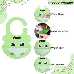 Adjustable Feeding Bib Apron for Baby Feeding (Green)