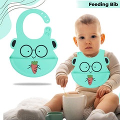 Adjustable Feeding Bib Apron for Baby Feeding (Blue)