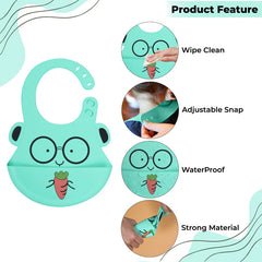 Adjustable Feeding Bib Apron for Baby Feeding (Blue)