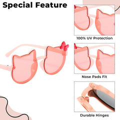 Kids Sunglasses Stylish and Compact Kids Eyewear for Summer (Pink)