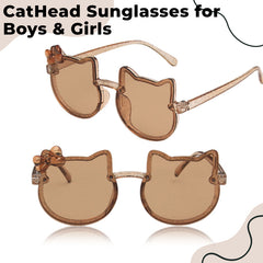 Kids Sunglasses Stylish and Compact Kids Eyewear for Summer (Brown)