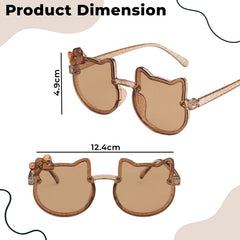 Kids Sunglasses Stylish and Compact Kids Eyewear for Summer (Brown)
