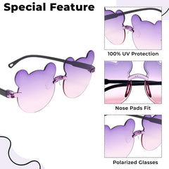 Kids Sunglasses Stylish and Compact Kids Eyewear for Summer (Purple)