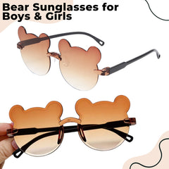 Kids Sunglasses Stylish and Compact Kids Eyewear for Summer (Brown)