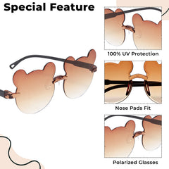 Kids Sunglasses Stylish and Compact Kids Eyewear for Summer (Brown)