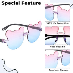 Kids Sunglasses Stylish and Compact Kids Eyewear for Summer (Pink)