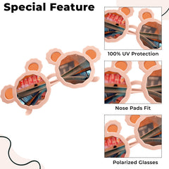 Kids Sunglasses Stylish and Compact Kids Eyewear for Summer (Pink)