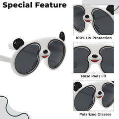 Kids Sunglasses Stylish and Compact Kids Eyewear for Summer (Silver)