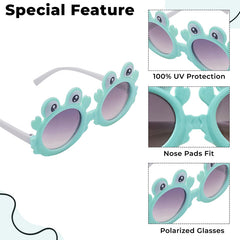 Kids Sunglasses Stylish and Compact Kids Eyewear for Summer (Blue)