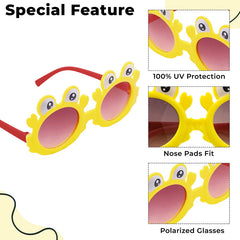 Kids Sunglasses Stylish and Compact Kids Eyewear for Summer (Yellow)