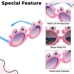 Kids Sunglasses Stylish and Compact Kids Eyewear for Summer (Pink)