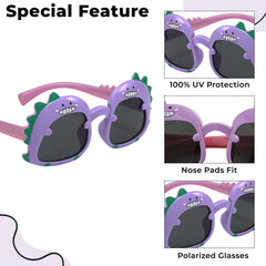 Kids Sunglasses Stylish and Compact Kids Eyewear for Summer (Purple)