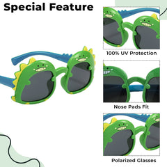 Kids Sunglasses Stylish and Compact Kids Eyewear for Summer (Green)