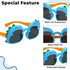 Kids Sunglasses Stylish and Compact Kids Eyewear for Summer (Blue)