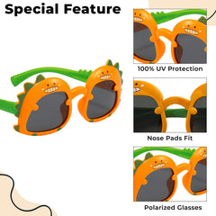 Kids Sunglasses Stylish and Compact Kids Eyewear for Summer (Brown)