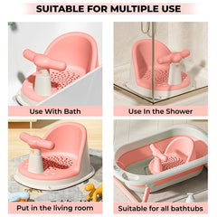 Baby Bath Essential Premium Baby Bather for Newborns (Cute Pink)