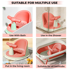 Baby Bath Essential Premium Baby Bather for Newborns (Pink Green)