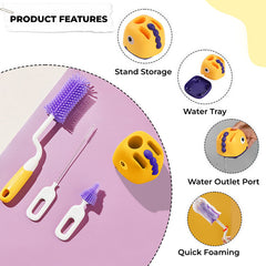Silicone Baby Milk Bottle Cleaning Brush (Purple)