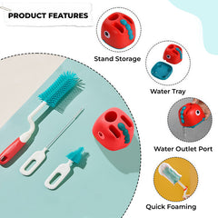 Silicone Baby Milk Bottle Cleaning Brush (Sky Blue)