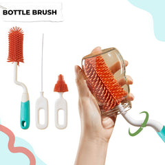 Silicone Baby Milk Bottle Cleaning Brush (Red)