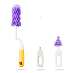 Silicone Baby Milk Bottle Cleaning Brush (Yellow)