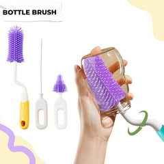 Silicone Baby Milk Bottle Cleaning Brush (Yellow)