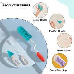 Silicone Baby Milk Bottle Cleaning Brush (Red)