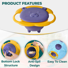 Bembika Baby Feeding Bowl ExceptionalQuality Kids’ Bowl for Easy Feeding Compact and Stylish Baby AntiScalding and AntiFall Food Bowl (Purple)