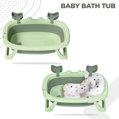 Foldable Baby Bath Tub for Infant Bath (Green)