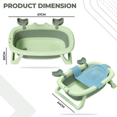 Foldable Baby Bath Tub for Infant Bath (Green)