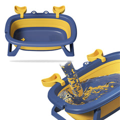 Foldable Baby Bath Tub for Infant Bath (Blue)