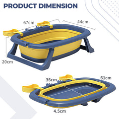 Foldable Baby Bath Tub for Infant Bath (Blue)