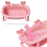 Foldable Baby Bath Tub for Infant Bath (Pink)