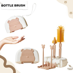 Silicone Baby Milk Bottle Cleaning Brush (Brown)