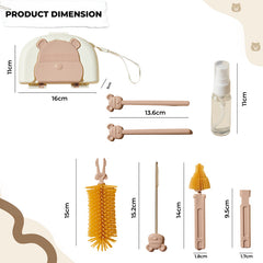 Silicone Baby Milk Bottle Cleaning Brush (Brown)