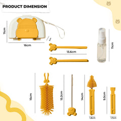 Silicone Baby Milk Bottle Cleaning Brush (Yellow)